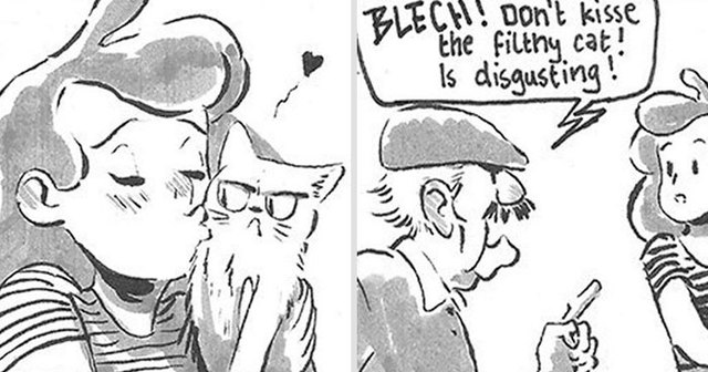 Daughter Draws Comics Illustrating The Relationship Between Her Dad And His Cat, And Proves Old Men And Cats Are The Same