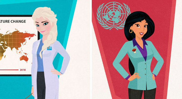 Illustrator Reimagined Disney Princesses As Modern Career Seeking Women in 2018, And These Boss Ladies Will Inspire You