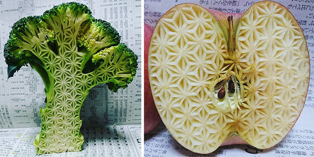 Incredible Food Carvings That Are Too Beautiful To Eat By Japanese Artist "Gaku"