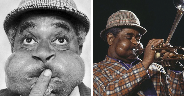 20 Photos Showing The Amazing Stretched Cheeks Of Legendary Jazz Player Dizzy Gillespie