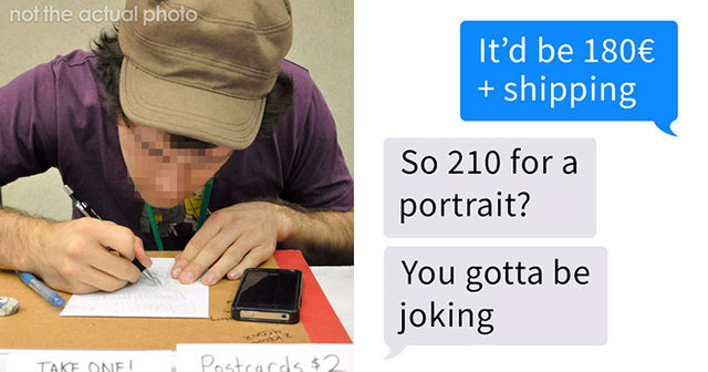 Man Asks Artist For A Free Portrait Because His Son 'Has Cancer', Gets The Answer He Deserves