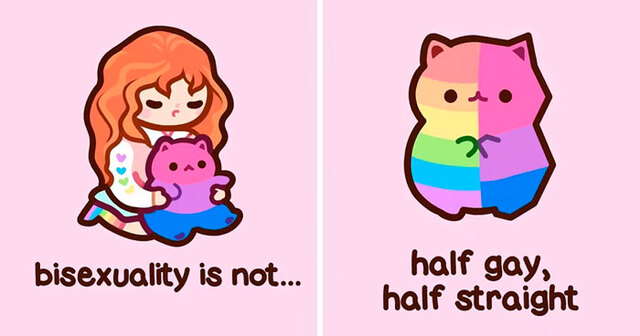 Artist Illustrates What Being Bisexual Is Like With Cute Kitten Illustrations