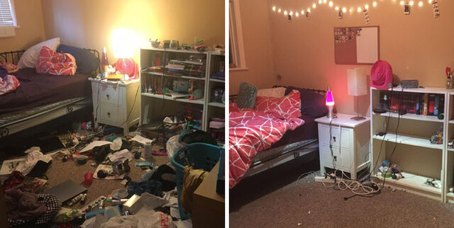 28 Bedroom Photos Of People Who Suffer From Depression Before And After Being Cleaned