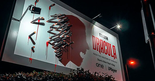 People Were Confused By BBC's Dracula Billboard During The Day But It All Came Out At Night