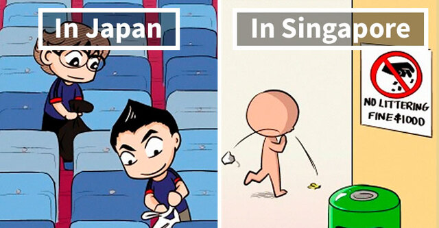 50 Illustrations Showing The Cultural Differences Between Japan And Other Countries