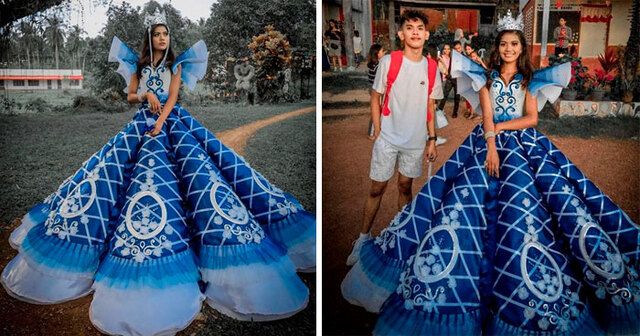 Brother Makes Prom Dress For Sister After Finding Out Parents Can't Afford To Rent Her One
