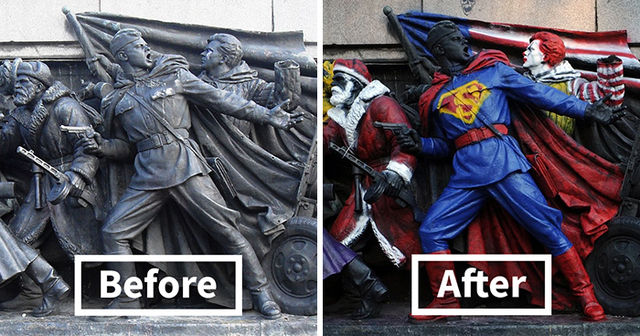 Bulgarians Are Vandalizing This Soviet Monument By Giving It Hilarious Makeovers