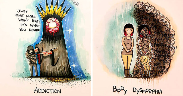 11 Mental Illnesses And Disorders Illustrated As Monsters By Artist Phil Wall
