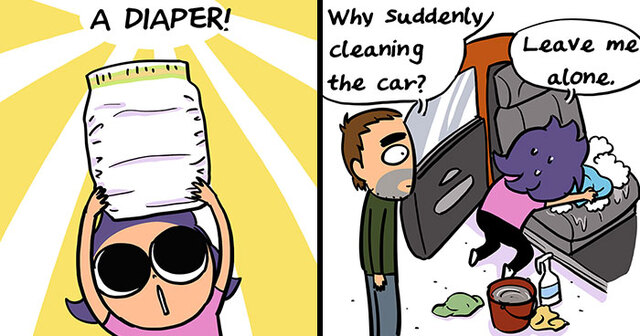 Mom Illustrates How Being Cheap Led To Her Peeing In The Car
