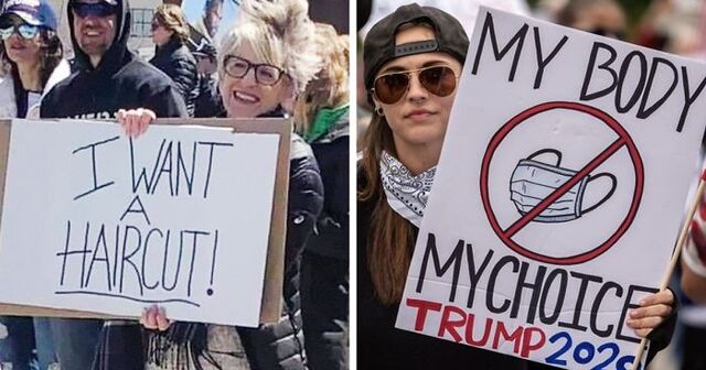 16 People Who Are Protesting Against The Quarantine Using Dumb Signs