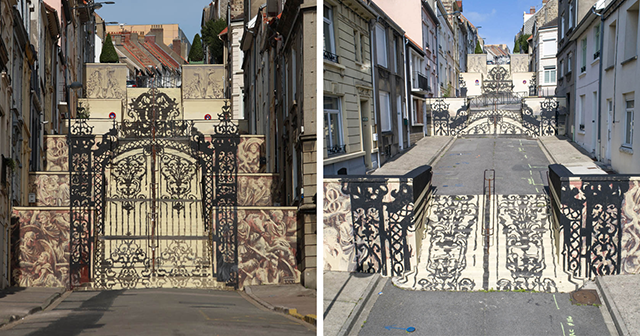 This Majestic Metal Gate Is Actually A Clever Optical Illusion