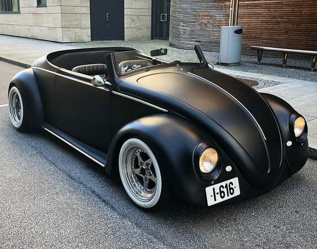 1961 VW Beetle Gets Turned Into A Stylish Black Matte Roadster By Designer Danni Koldal