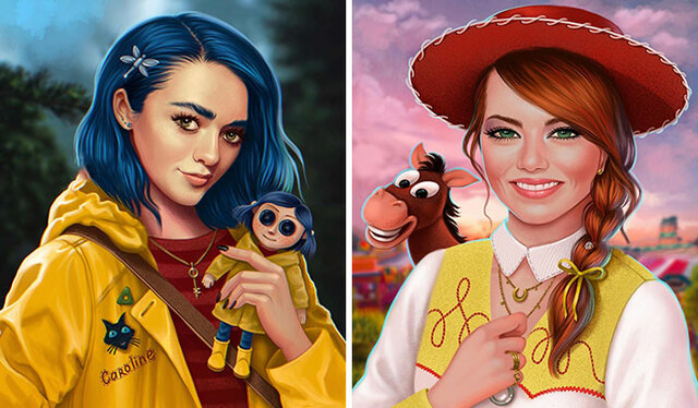 20 Celebrities Reimagined As Animated Characters By Illustrator Helen Morgun