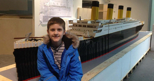 Boy With Autism Creates The Largest LEGO Titanic Replica Using 56k Bricks