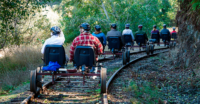 This Californian Redwood Forest Allows Its Visitors To Explore The Park Using Railbikes