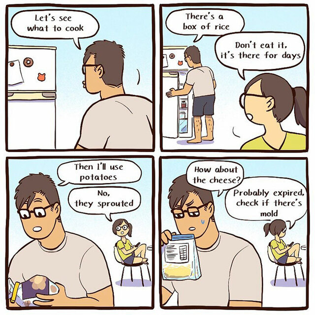 20 Adorable Comics By Bonnie Pang Capturing Her Daily Life With Her IT Guy Boyfriend And Dog (New Pics)