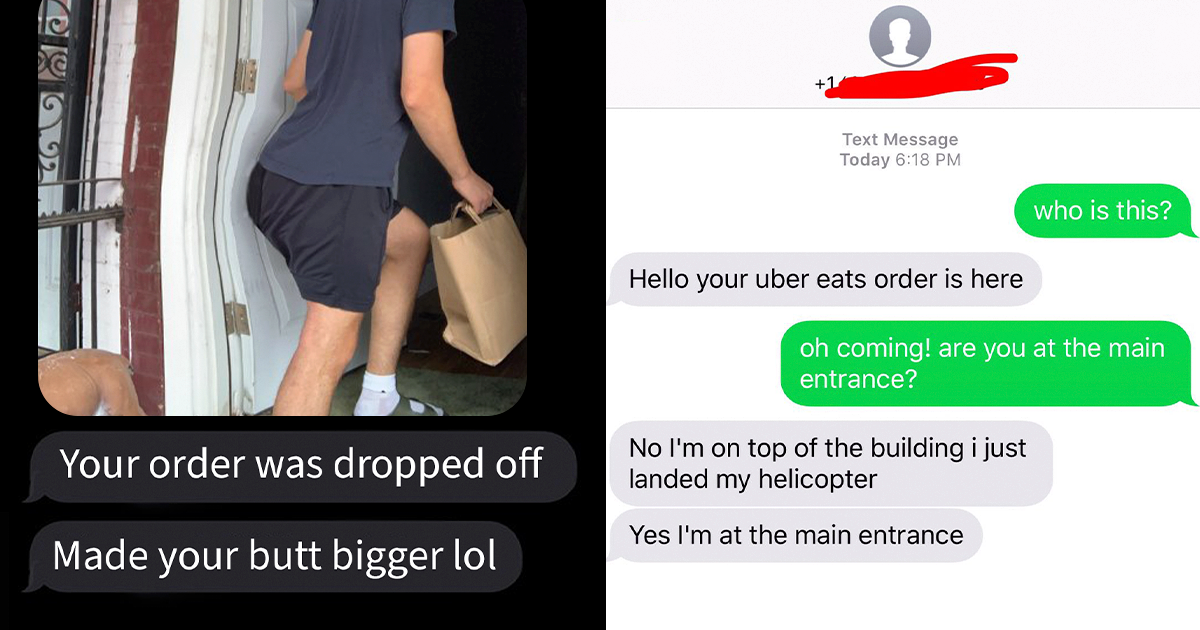 20 Screenshots Of Funny, Weird, And Creepy Texts From Food Delivery Workers, As Shared By People Online
