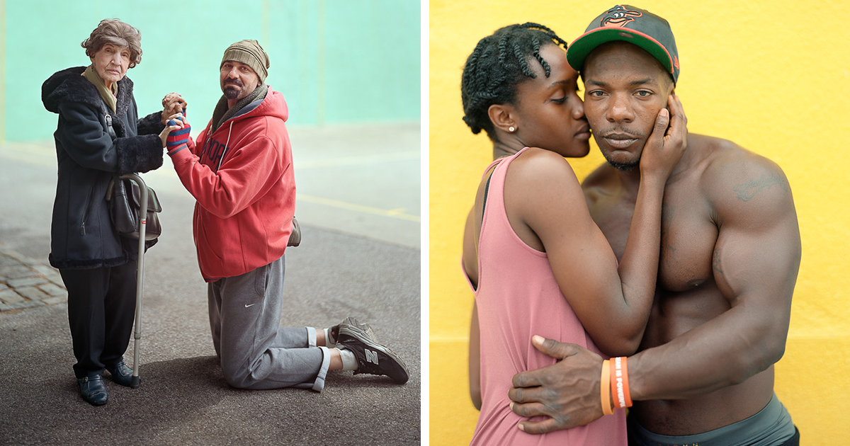 20 Times This Photographer Asked Strangers To Pose Together By Physically Touching Each Other
