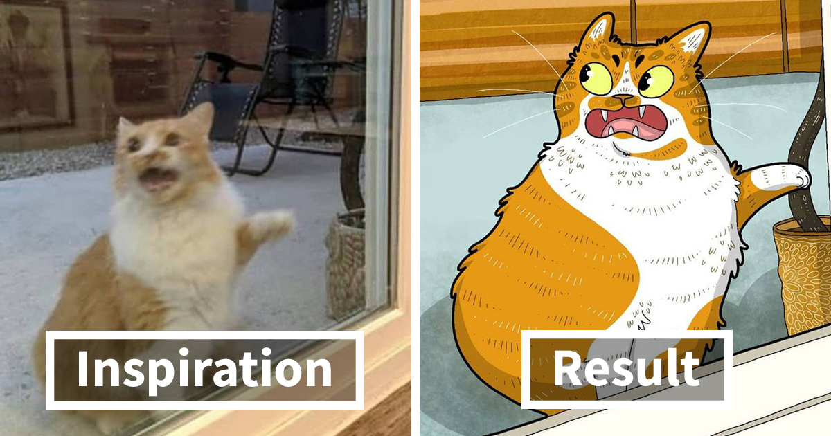 20 New Illustrations By Tactooncat Inspired By Hilarious Real Cat Pics