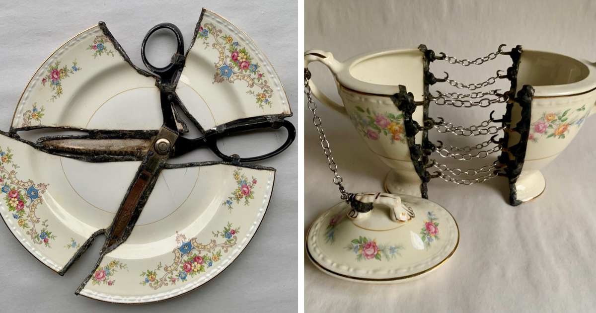 This Artist Mends Shattered Vessels By Using Rusted Wires and Scissors (20 Pics)