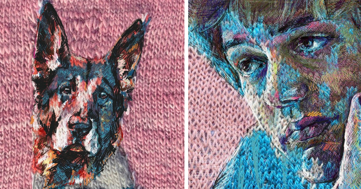 Artist Combines Knitting And Digital Painting To Create Mesmerizing Artworks (10 Pics)