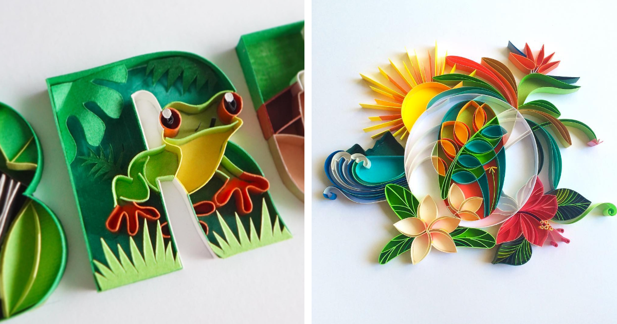 Indian Artist Creates Mind-Blowing Quilled Typography With Colorful Paper Strips (20 Pics)