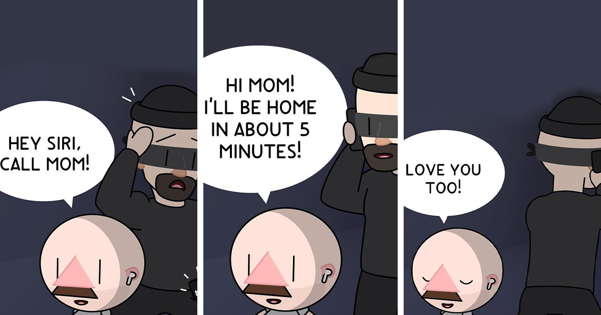 20 Silly Random Comics About A Bald Guy With Mustache, Created By Mesut Kaya