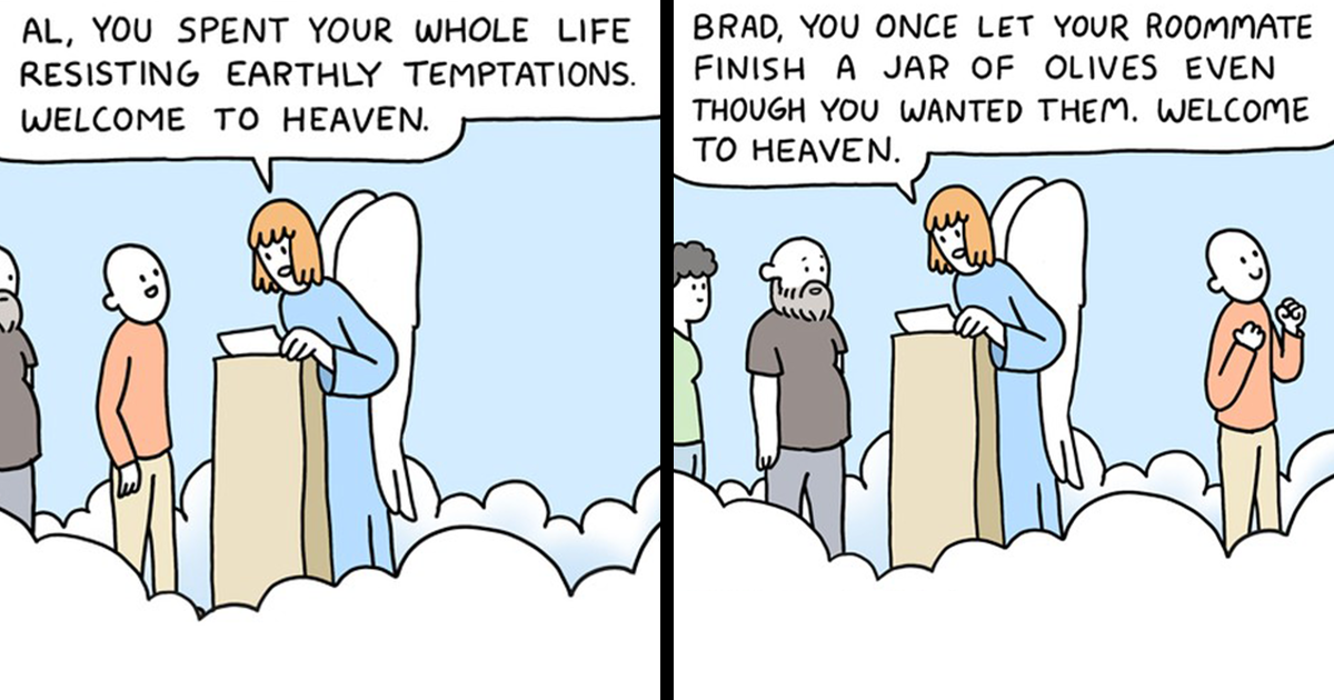 20 Dark Humor Comics With Twisted Endings, As Illustrated By Skeleton Claw