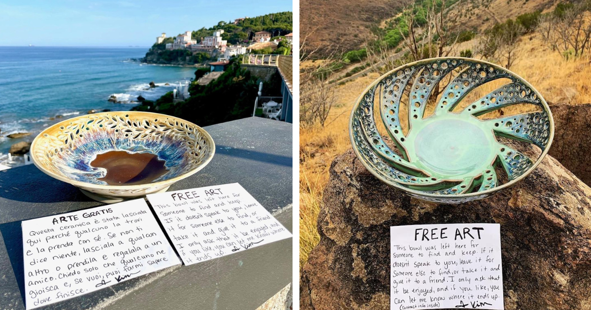 Artist Gives Away Free Artworks By Putting Them In Unexpected Places