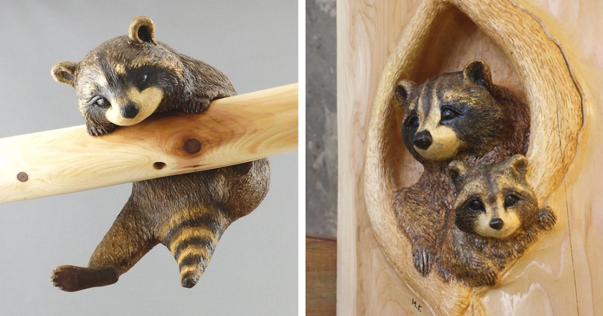 10 Pics Of Adorable Creatures Emerging From Fallen Logs, Sculpted By MK Carving