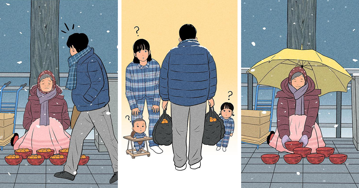 10 Heartwarming Illustrations Embracing The Beauty In Small Moments, Created By Myeong-Minho