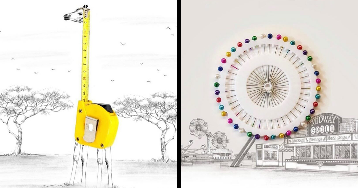 25 Creative Illustrations That Incorporate Real-Life Objects, By Diego Cusano