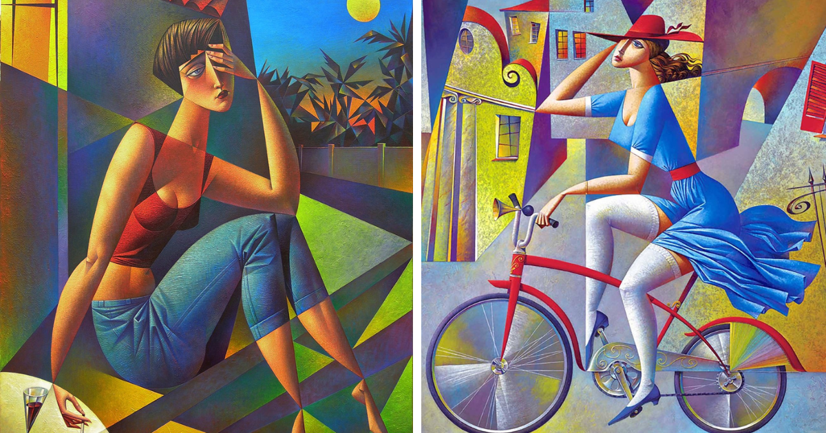 10 Brilliant Oil Paintings Of Geometrically Distorted Human Figures By Georgy Kurasov