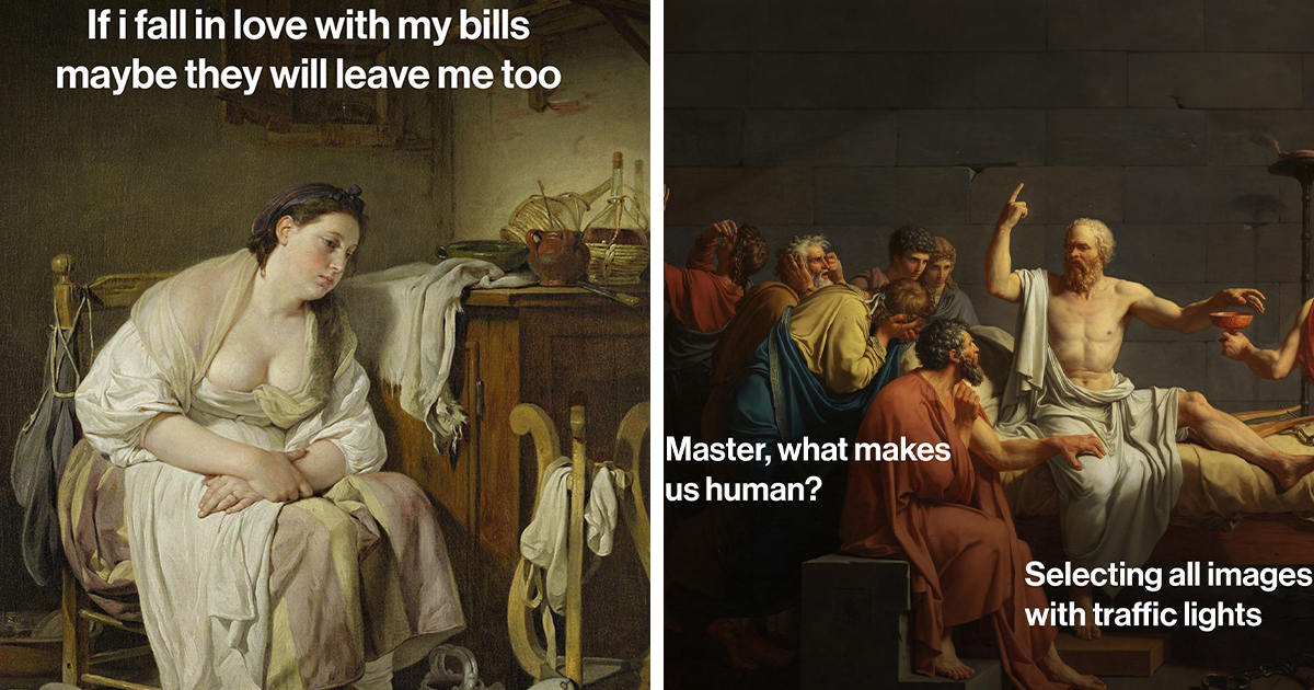 25 Times This Artist Added Modern-Day Humor To Classical Art Pieces