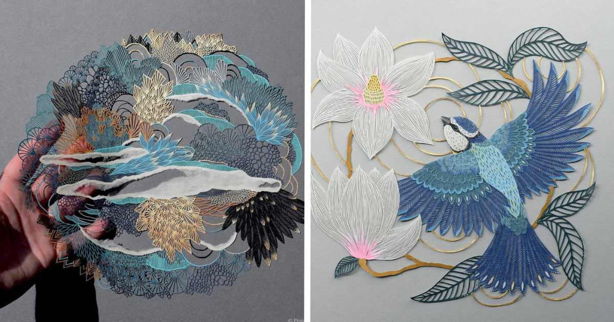 British Artist Pippa Dyrlaga Captures Nature's Beauty Through Intricate Paper Cutouts (10 Pics)