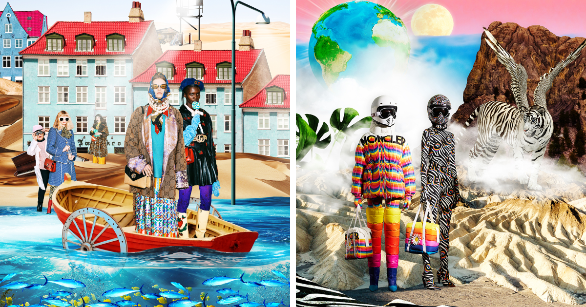 Artist Creates 17 Poetic Digital Collages That Blend Fantasy With Top Fashion Brands