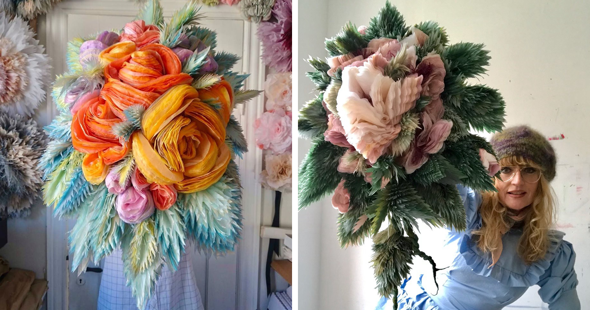 20 Delicate Yet Stunning Tissue Paper Floral Arrangements By Marianne Eriksen-Scott Hansen
