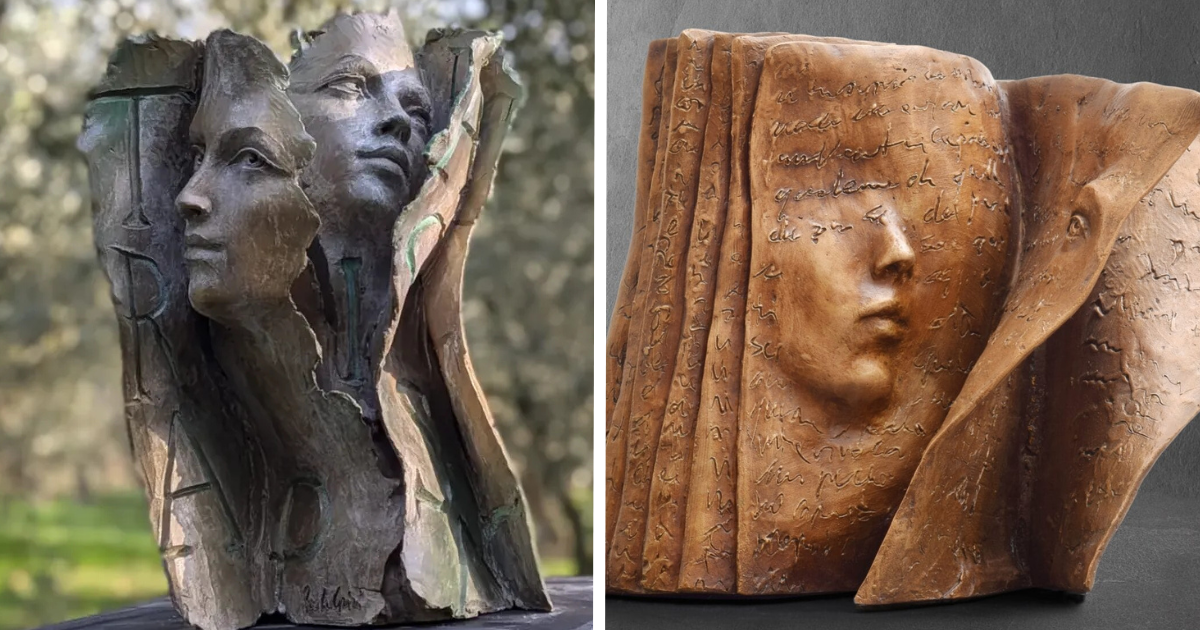 20 Breathtaking Sculptures That Seamlessly Blend Books And Human Expressions