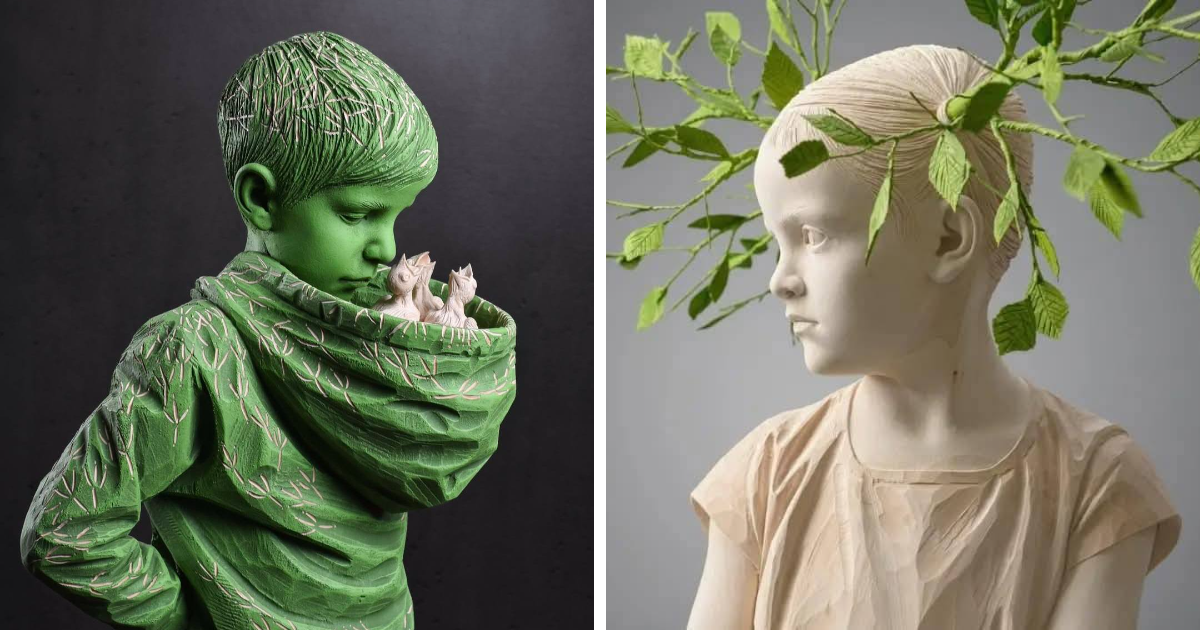 20 Wooden Masterpieces By Christian Verginer That Celebrate The Purity Of Youth And The Natural World