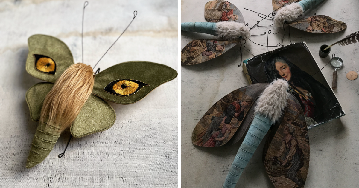 Artist Larysa Bernhardt Transforms Fabric Scraps Into Colorful Moth Sculptures (20 Pics)
