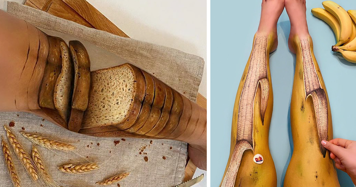 Artist Paints Her Arms and Legs To Disappear Into Objects, And It’s Genius (20 Pics)