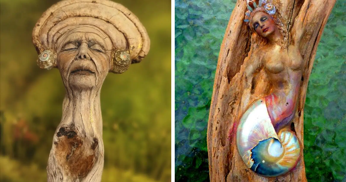 Artist Turns Pieces Of Driftwood Into Hauntingly Beautiful Faces Of Nature (20 Pics)