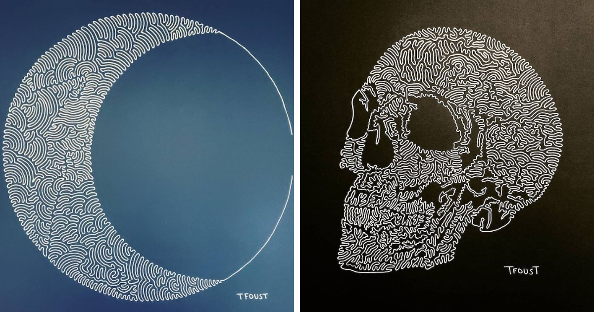 Artist Challenges Viewers To Find The Hidden Images Inside His One-Line Drawings