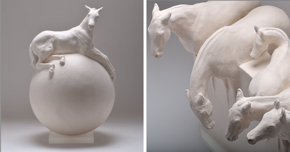 15 Horse Block Sculptures Merging Classic And Modern Art By Susan Leyland