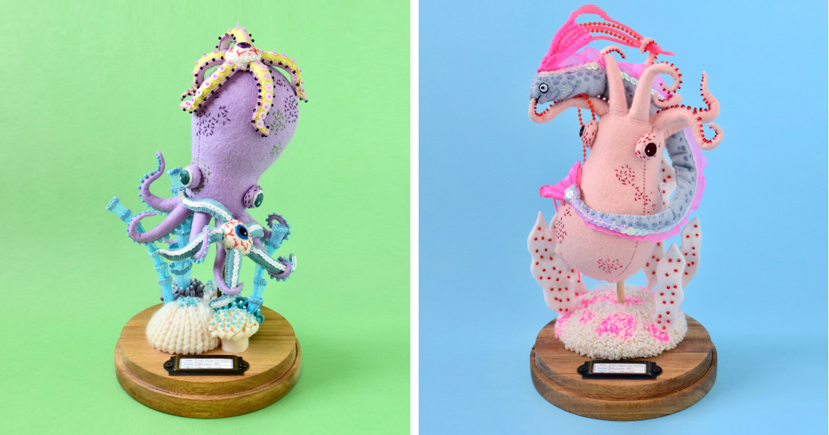 15 Felt Sculptures Of Ancient Sea Creatures & Curiosities By Hiné Mizushima