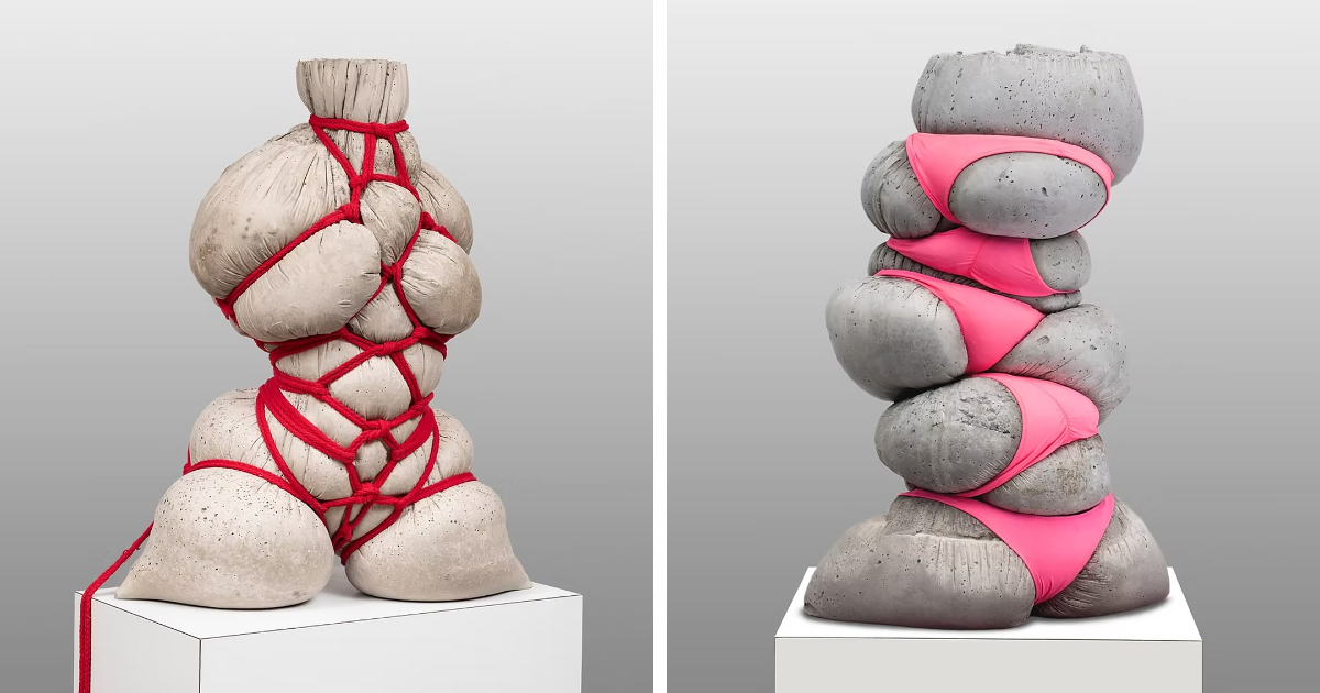 Artist Pours Concrete Into Everyday Objects And Lets Gravity Shape Stunning Sculptures (10 Pics)