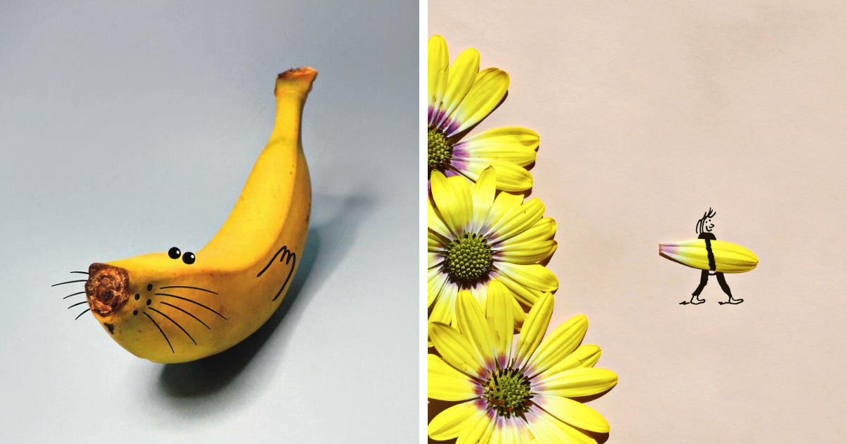 Artist Combines Real-Life Objects With Drawings To Create Funny Illustrations (20 Pics)