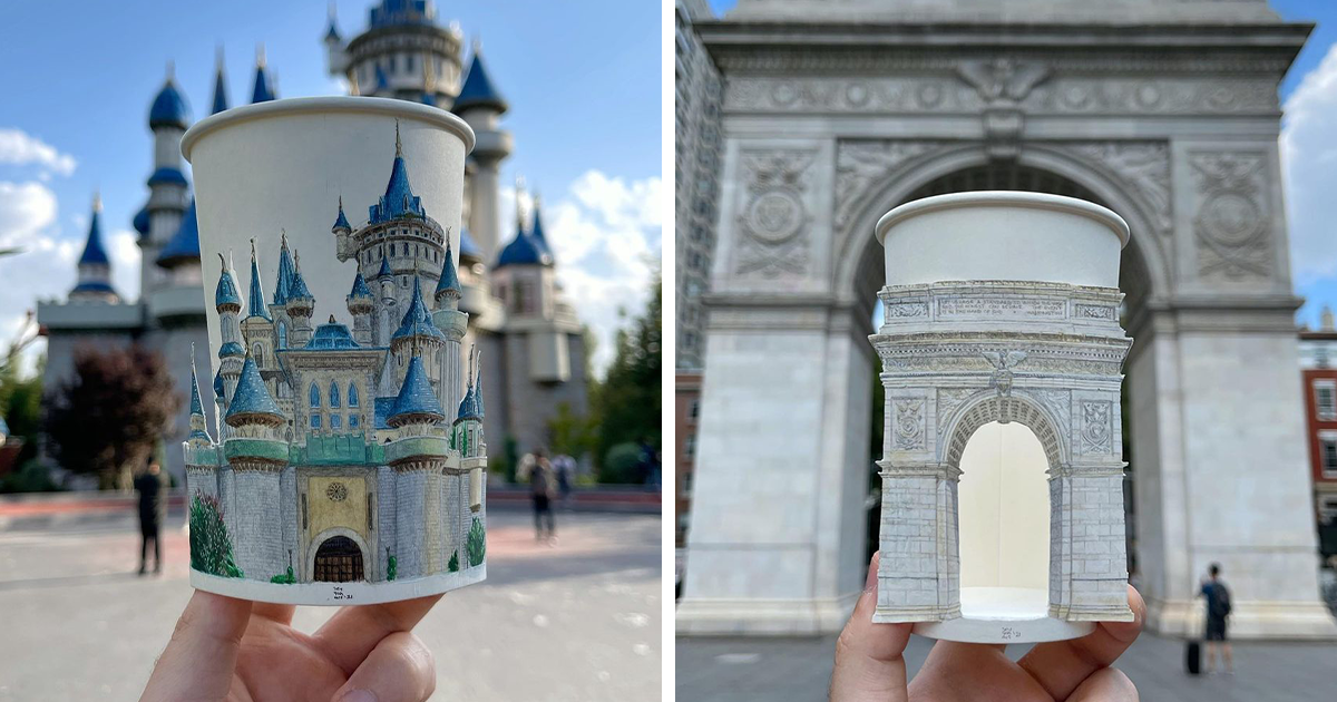 From Café Cups To Tiny Canvases: Berk Armagan’s Travel Art (20 Pics)