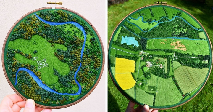 Artist Embroiders Landscapes From A Bird’s-Eye View, And The Details Are Amazing (20 Pics)