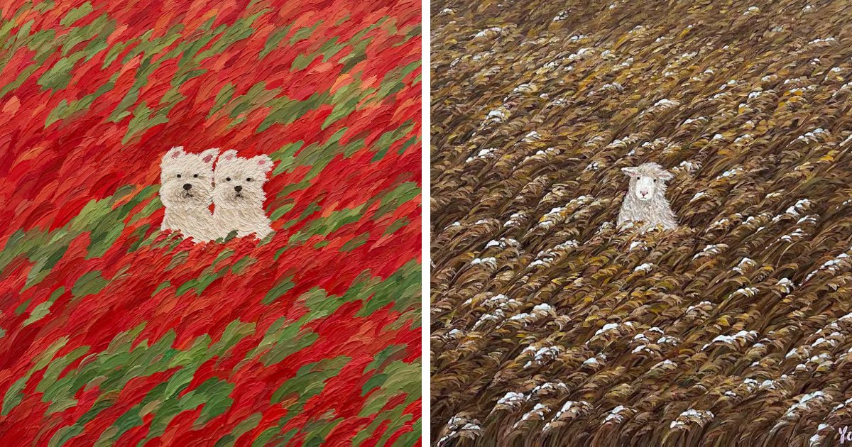 11 Colourful Artworks Of Wind-Blown Dogs By Young Lee